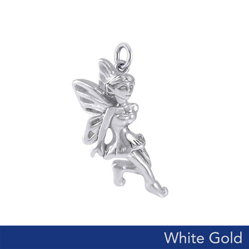 Enchanted Fairy Solid White Gold Charm WCM637 - Jewelry